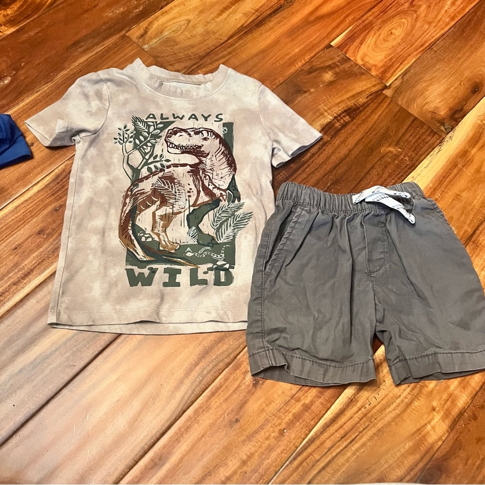 Toddler boy’s Osh Kosh dinosaur always wild short set. Size 3t